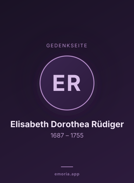 Gedenkportrait von Elisabeth Dorothea Rüdiger