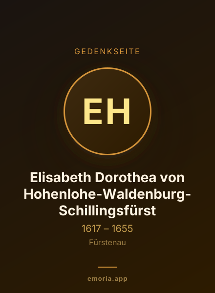 Gedenkportrait von Elisabeth Dorothea von Hohenlohe-Waldenburg-Schillingsfürst