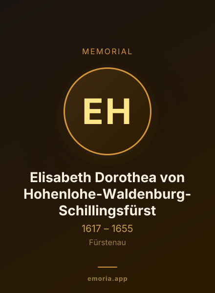 Memorial portrait of Elisabeth Dorothea von Hohenlohe-Waldenburg-Schillingsfürst