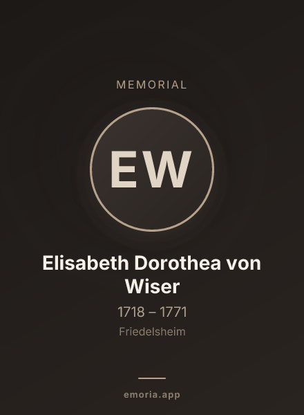 Memorial portrait of Elisabeth Dorothea von Wiser