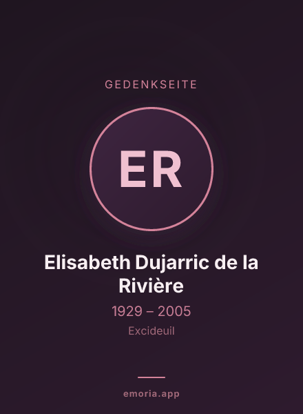 Gedenkportrait von Elisabeth Dujarric de la Rivière