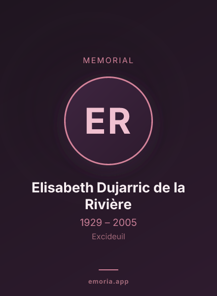 Memorial portrait of Elisabeth Dujarric de la Rivière