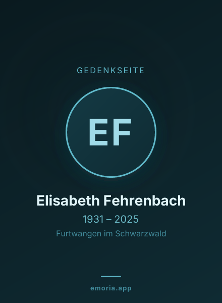 Gedenkportrait von Elisabeth Fehrenbach