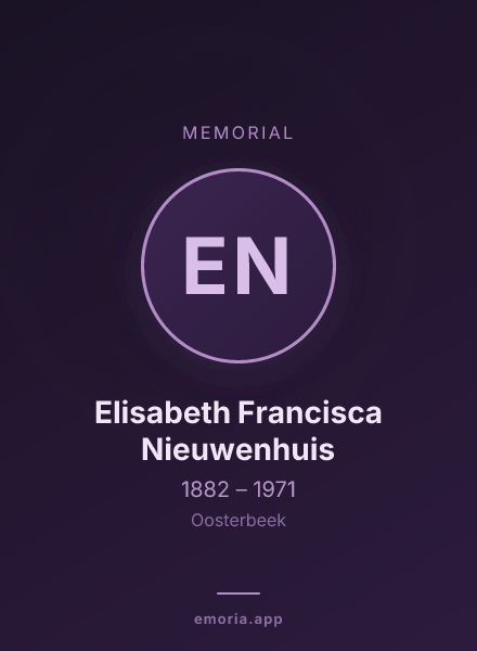 Memorial portrait of Elisabeth Francisca Nieuwenhuis