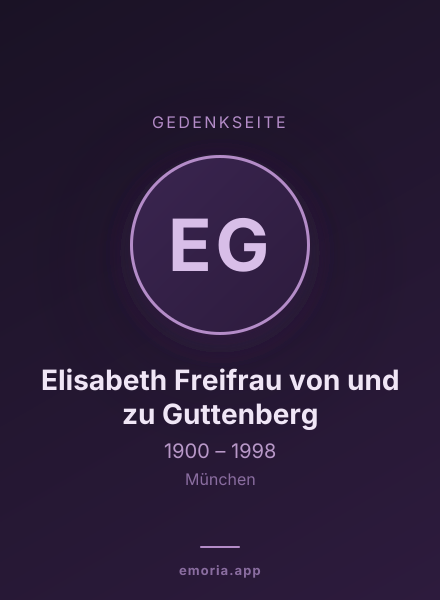 Gedenkportrait von Elisabeth Freifrau von und zu Guttenberg
