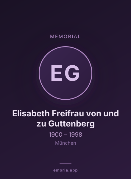 Memorial portrait of Elisabeth Freifrau von und zu Guttenberg