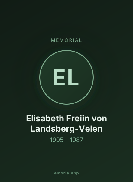 Memorial portrait of Elisabeth Freiin von Landsberg-Velen