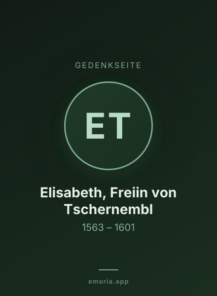 Gedenkportrait von Elisabeth, Freiin von Tschernembl