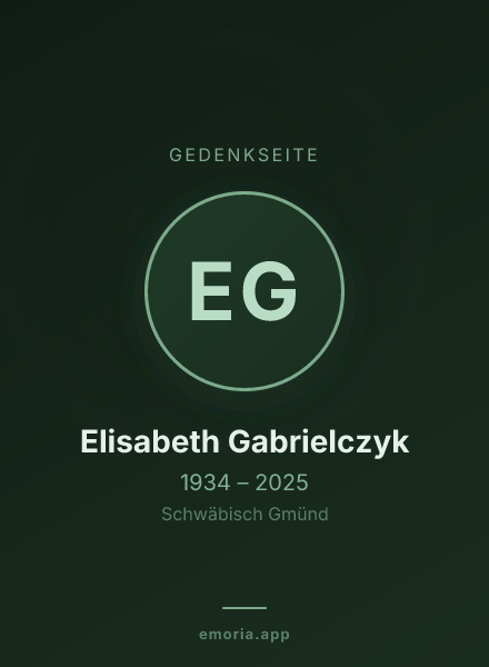 Gedenkportrait von Elisabeth Gabrielczyk