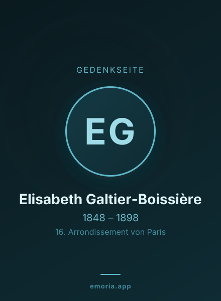 Gedenkportrait von Elisabeth Galtier-Boissière