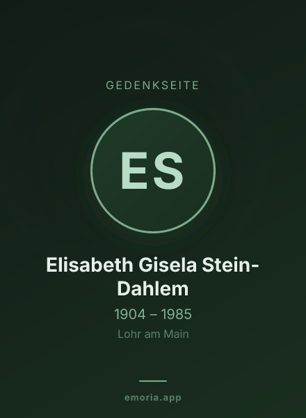Gedenkportrait von Elisabeth Gisela Stein-Dahlem
