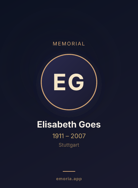 Memorial portrait of Elisabeth Goes