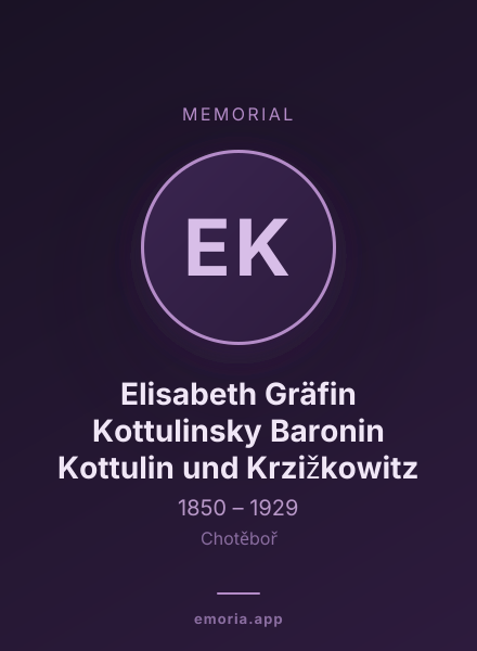 Memorial portrait of Elisabeth Gräfin Kottulinsky Baronin Kottulin und Krzižkowitz