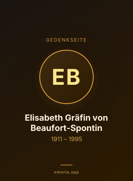 Gedenkportrait von Elisabeth Gräfin von Beaufort-Spontin