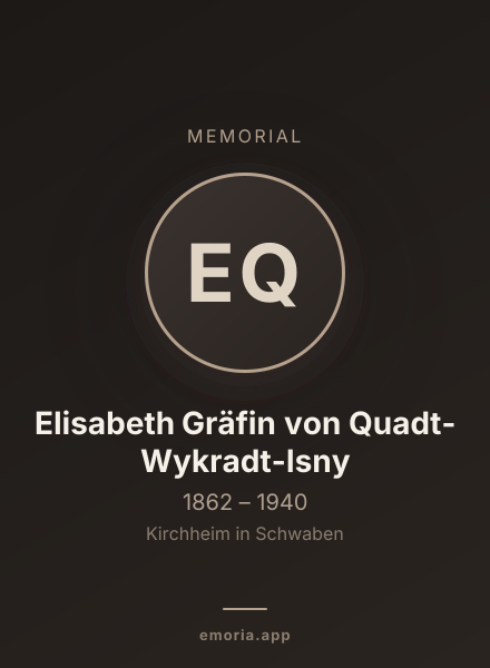 Memorial portrait of Elisabeth Gräfin von Quadt-Wykradt-Isny