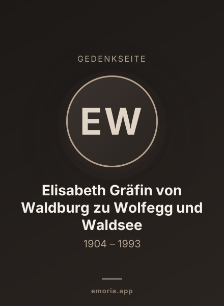 Gedenkportrait von Elisabeth Gräfin von Waldburg zu Wolfegg und Waldsee