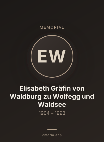 Memorial portrait of Elisabeth Gräfin von Waldburg zu Wolfegg und Waldsee