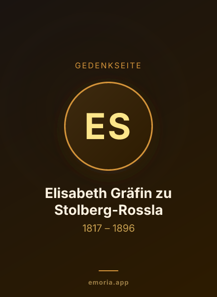Gedenkportrait von Elisabeth Gräfin zu Stolberg-Rossla