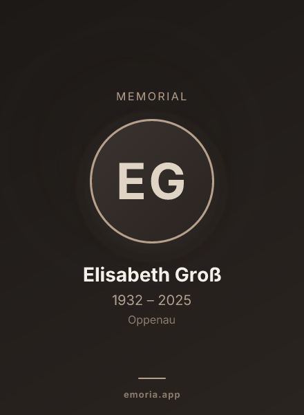 Memorial portrait of Elisabeth Groß