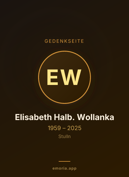 Gedenkportrait von Elisabeth Halb. Wollanka