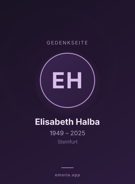 Gedenkportrait von Elisabeth Halba