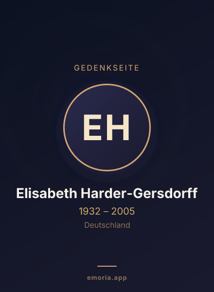Gedenkportrait von Elisabeth Harder-Gersdorff