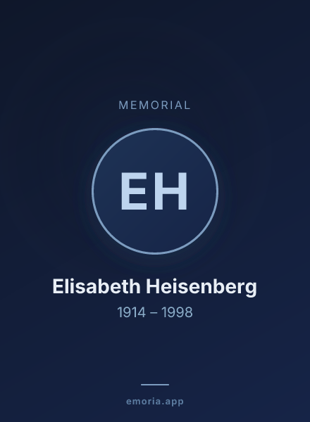 Memorial portrait of Elisabeth Heisenberg