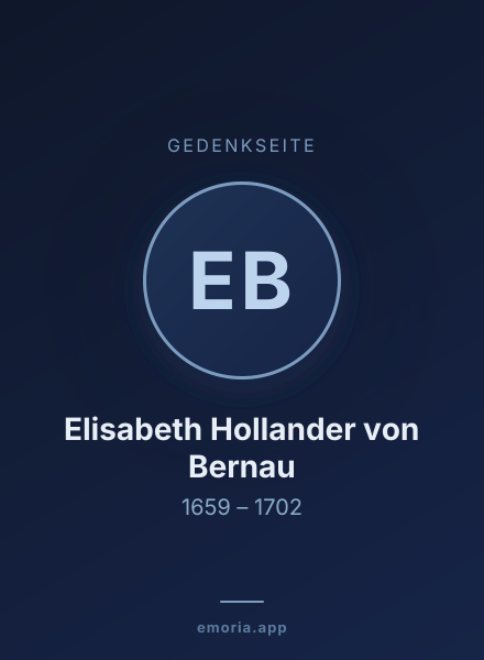 Gedenkportrait von Elisabeth Hollander von Bernau