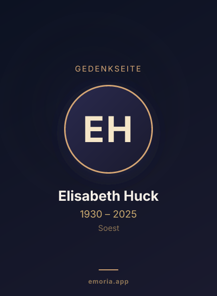 Gedenkportrait von Elisabeth Huck