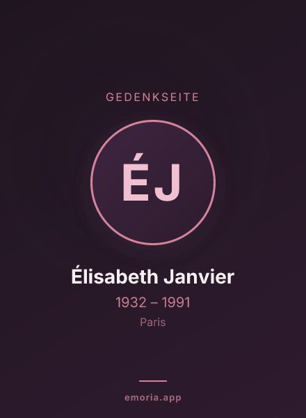 Gedenkportrait von Élisabeth Janvier