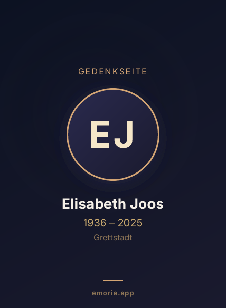 Gedenkportrait von Elisabeth Joos
