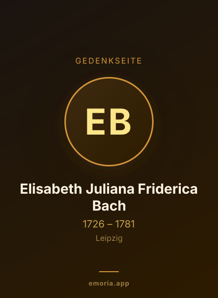 Gedenkportrait von Elisabeth Juliana Friderica Bach