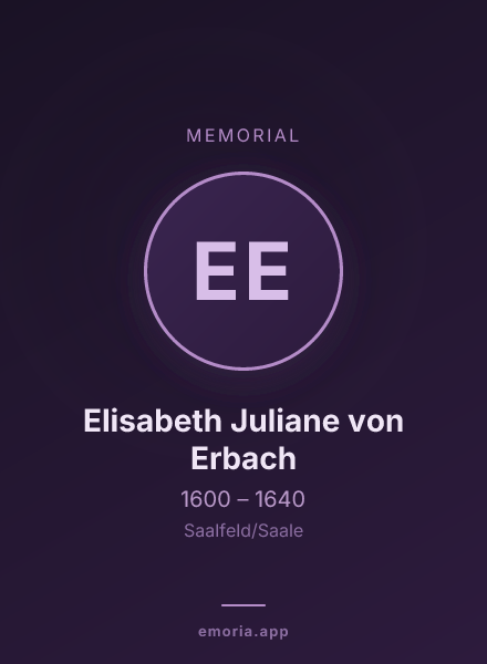 Memorial portrait of Elisabeth Juliane von Erbach