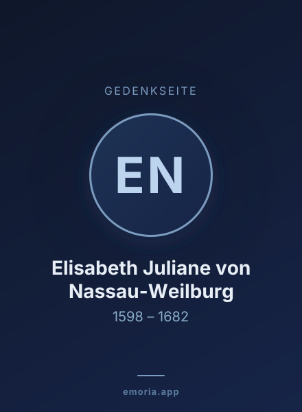 Gedenkportrait von Elisabeth Juliane von Nassau-Weilburg