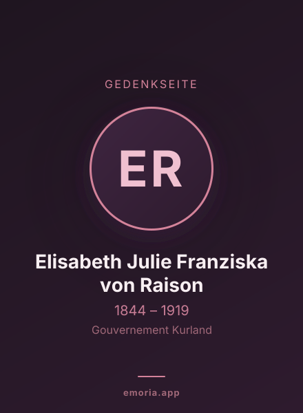 Gedenkportrait von Elisabeth Julie Franziska von Raison