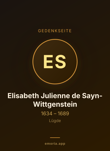 Gedenkportrait von Elisabeth Julienne de Sayn-Wittgenstein