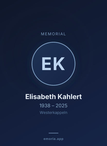 Memorial portrait of Elisabeth Kahlert