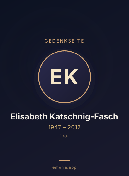 Gedenkportrait von Elisabeth Katschnig-Fasch
