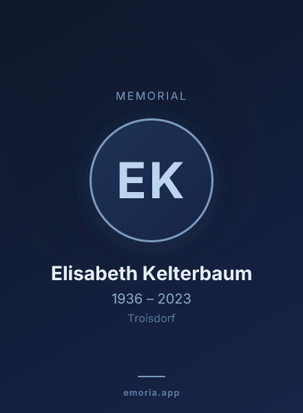 Memorial portrait of Elisabeth Kelterbaum