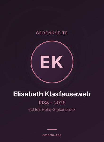 Gedenkportrait von Elisabeth Klasfauseweh