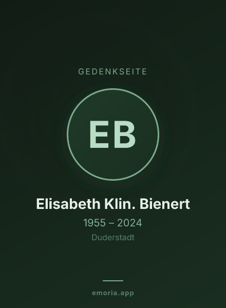 Gedenkportrait von Elisabeth Klin. Bienert