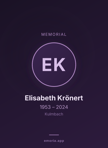 Memorial portrait of Elisabeth Krönert