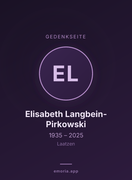 Gedenkportrait von Elisabeth Langbein-Pirkowski