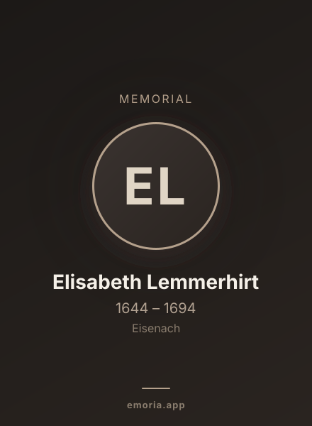Memorial portrait of Elisabeth Lemmerhirt