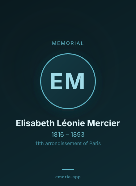 Memorial portrait of Elisabeth Léonie Mercier