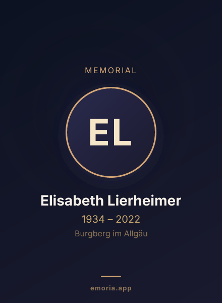 Memorial portrait of Elisabeth Lierheimer