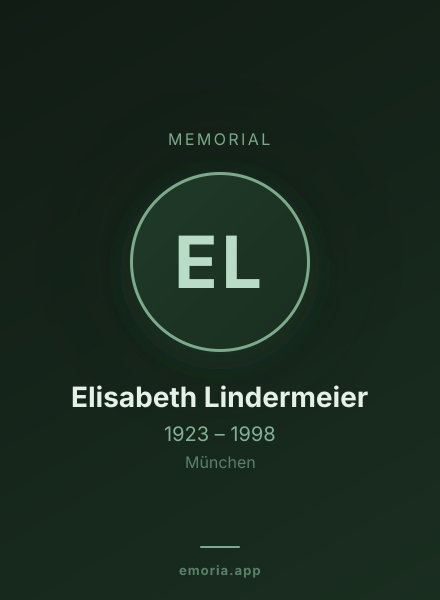 Memorial portrait of Elisabeth Lindermeier