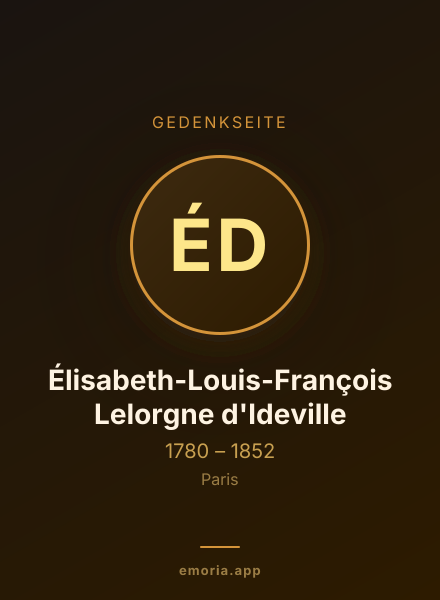 Gedenkportrait von Élisabeth-Louis-François Lelorgne d'Ideville
