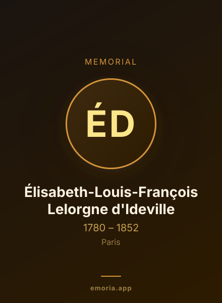 Memorial portrait of Élisabeth-Louis-François Lelorgne d'Ideville