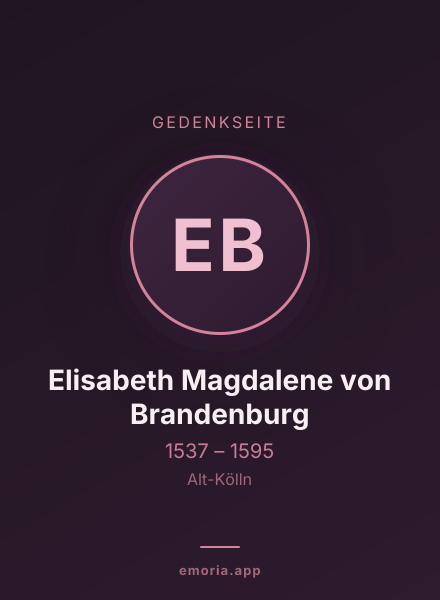Gedenkportrait von Elisabeth Magdalene von Brandenburg
